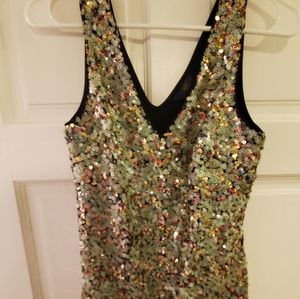 Sleeveless Sequins Blouses